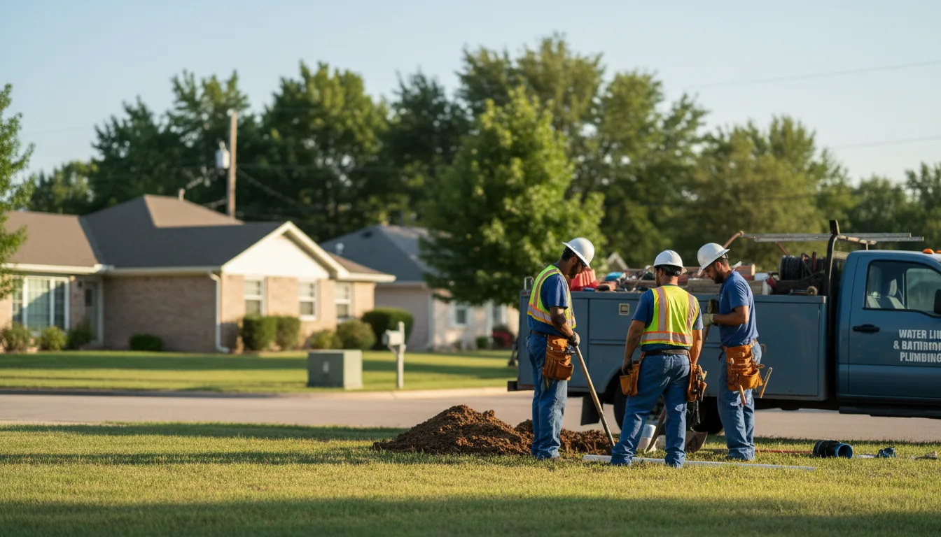 Residential water line and bathroom plumbing service in Hornbeck, LA